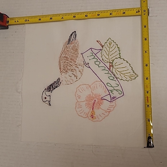 Vintage Hand Stitched Hawaii State Bird & Flower - Picture 13 of 16